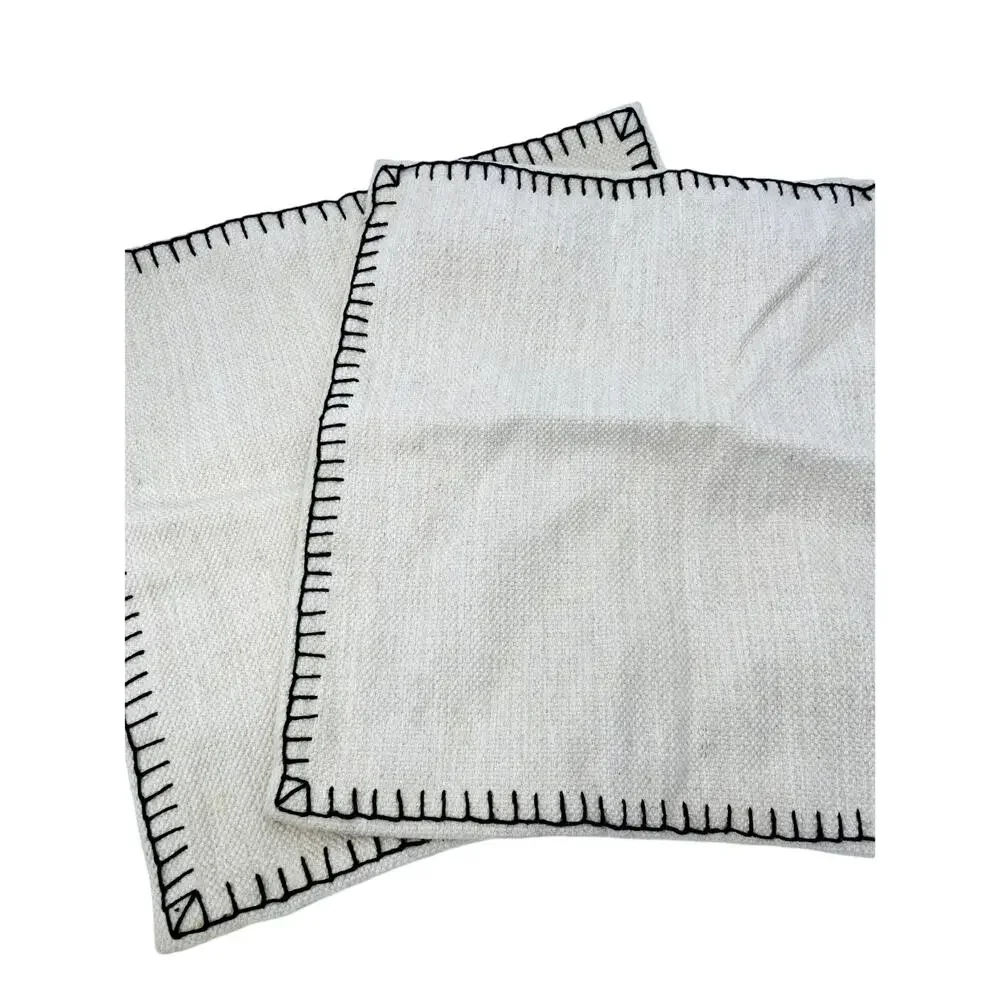 West Elm cream 30x30 pillow cover shams set of 2